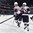 BUFFALO, NEW YORK - DECEMBER 31: USA's Casey Mittelstadt #11 and Ryan Lindgren #5 celebrate after a 5-4 preliminary round win over Finland at the 2018 IIHF World Junior Championship. (Photo by Matt Zambonin/HHOF-IIHF Images)

